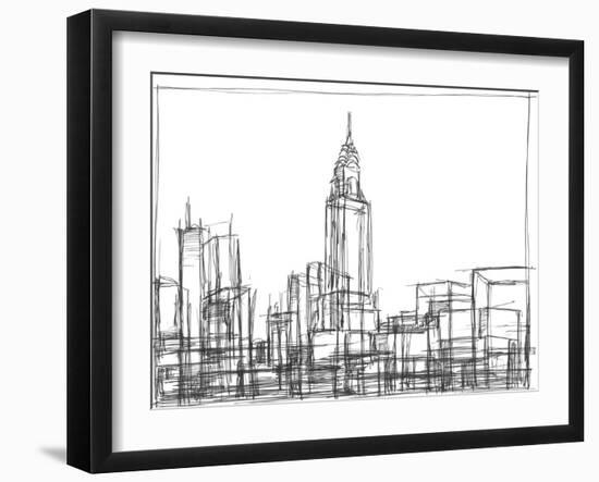 Wire Frame Cityscape II-Ethan Harper-Framed Art Print