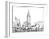 Wire Frame Cityscape II-Ethan Harper-Framed Art Print