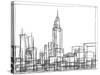 Wire Frame Cityscape II-Ethan Harper-Stretched Canvas