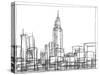 Wire Frame Cityscape II-Ethan Harper-Stretched Canvas