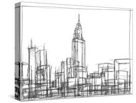 Wire Frame Cityscape II-Ethan Harper-Stretched Canvas