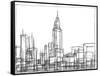 Wire Frame Cityscape II-Ethan Harper-Framed Stretched Canvas