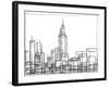 Wire Frame Cityscape II-Ethan Harper-Framed Art Print