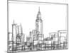 Wire Frame Cityscape II-Ethan Harper-Mounted Art Print