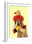 Wire-Haired Vizsla Wearing Clown Hat and Bow Tie-null-Framed Photographic Print