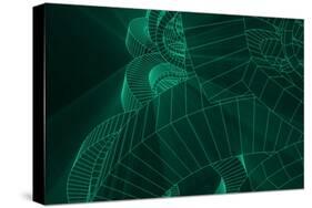 Wireframe Abstract with Geometric Glowing Line or Lines-kentoh-Stretched Canvas