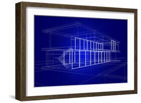 Wireframe House-Enrico Lapponi-Framed Art Print