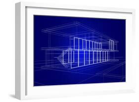 Wireframe House-Enrico Lapponi-Framed Art Print