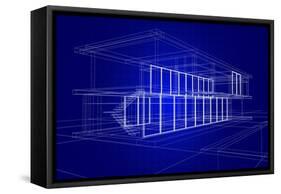 Wireframe House-Enrico Lapponi-Framed Stretched Canvas