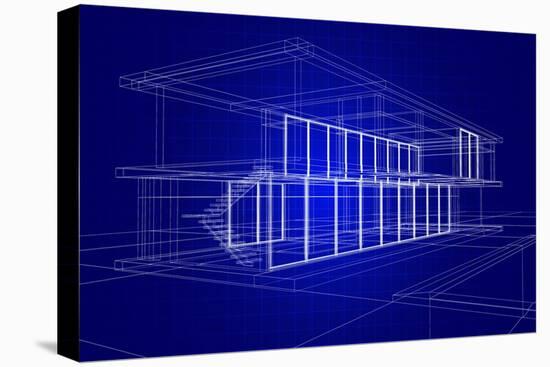 Wireframe House-Enrico Lapponi-Stretched Canvas