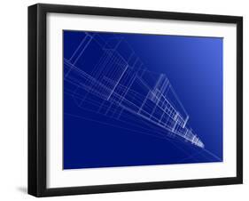 Wireframe of Office Building-ArtyFree-Framed Art Print