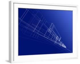 Wireframe of Office Building-ArtyFree-Framed Art Print