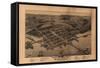 Wiscasset, Maine - Panoramic Map-Lantern Press-Framed Stretched Canvas