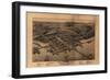 Wiscasset, Maine - Panoramic Map-Lantern Press-Framed Premium Giclee Print