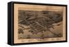 Wiscasset, Maine - Panoramic Map-Lantern Press-Framed Stretched Canvas