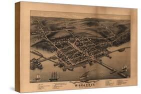 Wiscasset, Maine - Panoramic Map-Lantern Press-Stretched Canvas