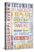 Wisconsin - Barnwood Typography-Lantern Press-Stretched Canvas
