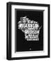 Wisconsin Black and White Map-NaxArt-Framed Art Print