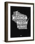 Wisconsin Black and White Map-NaxArt-Framed Art Print