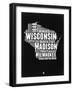 Wisconsin Black and White Map-NaxArt-Framed Art Print