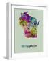 Wisconsin Color Splatter Map-NaxArt-Framed Art Print