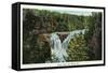 Wisconsin - Copper Falls Near Mellen Scene-Lantern Press-Framed Stretched Canvas