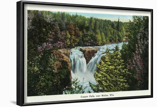 Wisconsin - Copper Falls Near Mellen Scene-Lantern Press-Framed Art Print