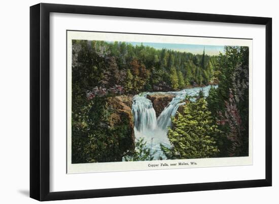 Wisconsin - Copper Falls Near Mellen Scene-Lantern Press-Framed Art Print