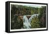 Wisconsin - Copper Falls Near Mellen Scene-Lantern Press-Framed Stretched Canvas