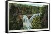 Wisconsin - Copper Falls Near Mellen Scene-Lantern Press-Framed Stretched Canvas