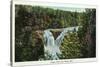 Wisconsin - Copper Falls Near Mellen Scene-Lantern Press-Stretched Canvas