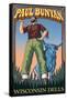 Wisconsin Dells, WI - Paul Bunyan-Lantern Press-Framed Stretched Canvas