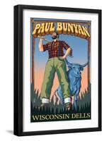 Wisconsin Dells, WI - Paul Bunyan-Lantern Press-Framed Art Print