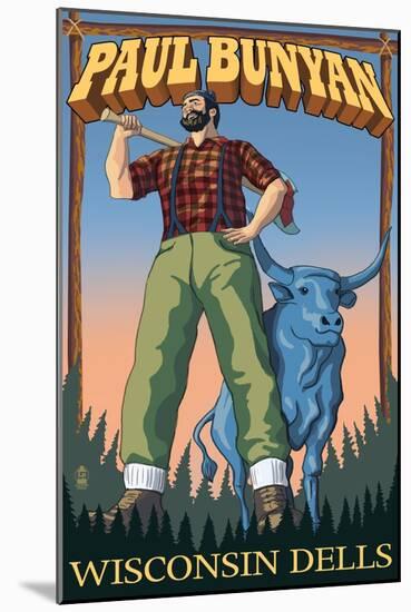 Wisconsin Dells, WI - Paul Bunyan-Lantern Press-Mounted Art Print