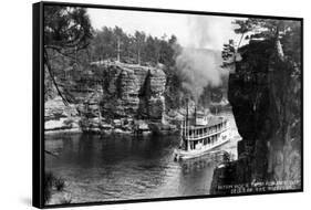 Wisconsin Dells, Wisconsin - High Rock from Romance Cliff, Steamer-Lantern Press-Framed Stretched Canvas