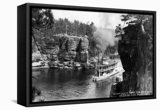 Wisconsin Dells, Wisconsin - High Rock from Romance Cliff, Steamer-Lantern Press-Framed Stretched Canvas