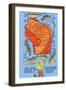 Wisconsin Fish Map-null-Framed Art Print