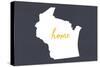 Wisconsin - Home State - Gray-Lantern Press-Stretched Canvas