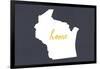 Wisconsin - Home State - Gray-Lantern Press-Framed Art Print