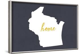 Wisconsin - Home State - Gray-Lantern Press-Framed Art Print
