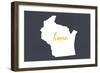 Wisconsin - Home State - Gray-Lantern Press-Framed Art Print