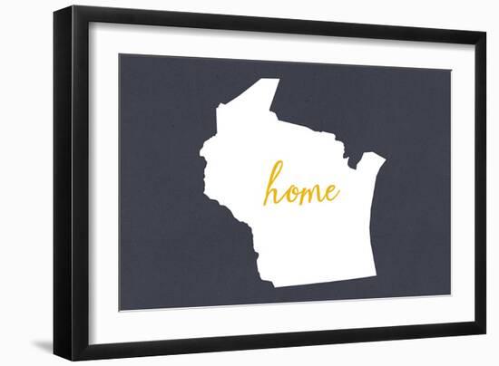 Wisconsin - Home State - Gray-Lantern Press-Framed Art Print