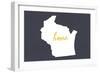 Wisconsin - Home State - Gray-Lantern Press-Framed Art Print