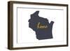 Wisconsin - Home State - White-Lantern Press-Framed Art Print