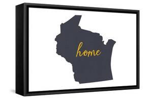 Wisconsin - Home State - White-Lantern Press-Framed Stretched Canvas