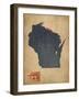 Wisconsin Map Denim Jeans Style-Michael Tompsett-Framed Art Print