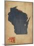 Wisconsin Map Denim Jeans Style-Michael Tompsett-Mounted Art Print