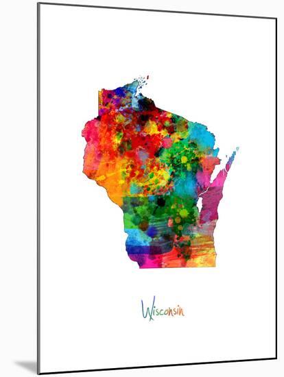 Wisconsin Map-Michael Tompsett-Mounted Art Print