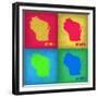 Wisconsin Pop Art Map 1-NaxArt-Framed Premium Giclee Print