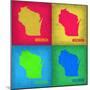 Wisconsin Pop Art Map 1-NaxArt-Mounted Premium Giclee Print